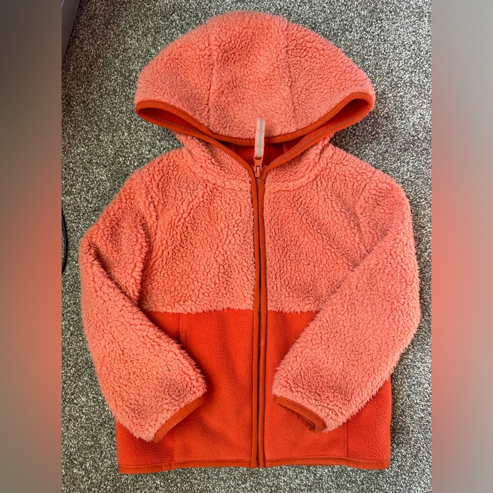 Cat & Jack orange fleece zip up jacket